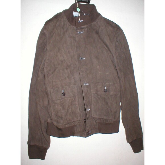 New NWT $1900 Mens M L US 40 Designer 50 Italy Gimo's Suede Leather Jacket Brown - Picture 8 of 11